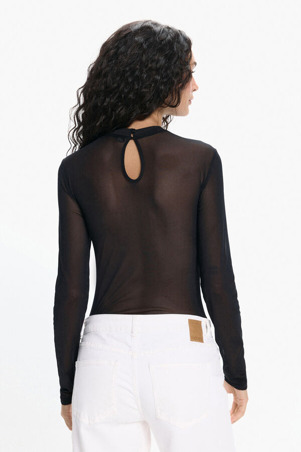 Pieces Macacão de manga comprida preto