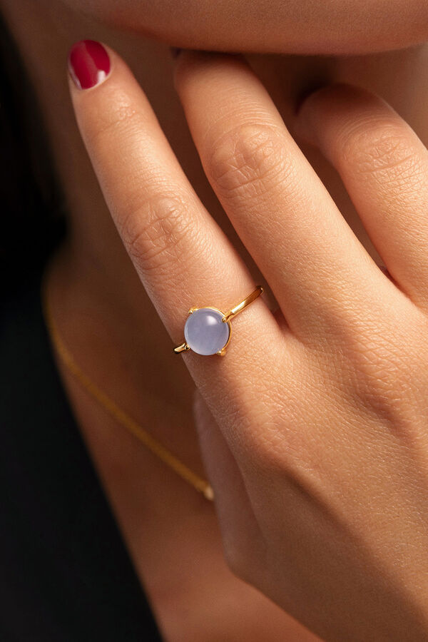 Singularu Anillo Celebrate Azul Ba&ntilde;o Oro amarillo