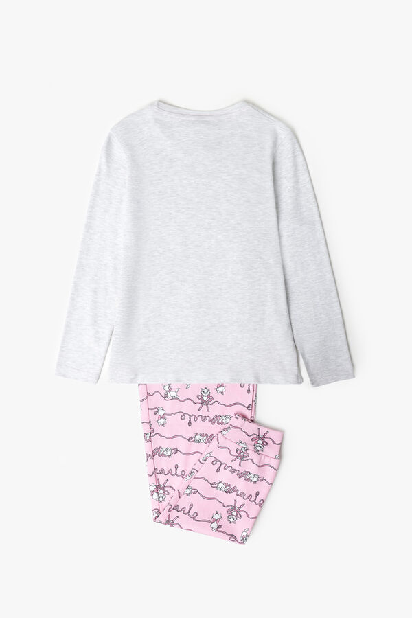 Admas Pijama infantil largo gato Marie Disney gris