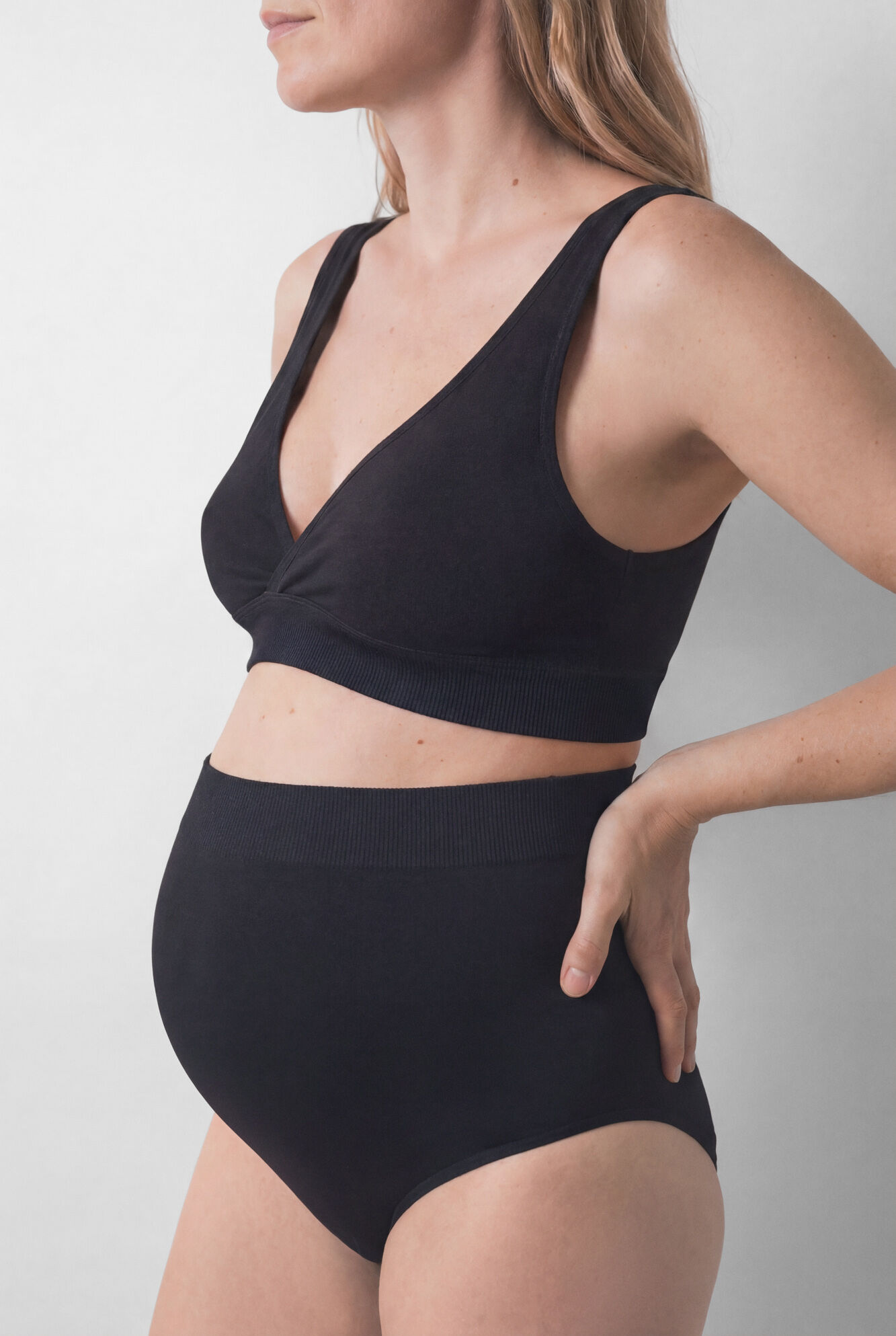 Women'secret Cueca alta maternity preta