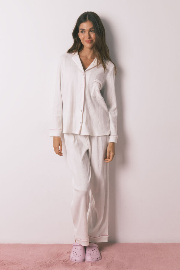 Women'secret Bela pruge ko&scaron;ulja pidžama Bež