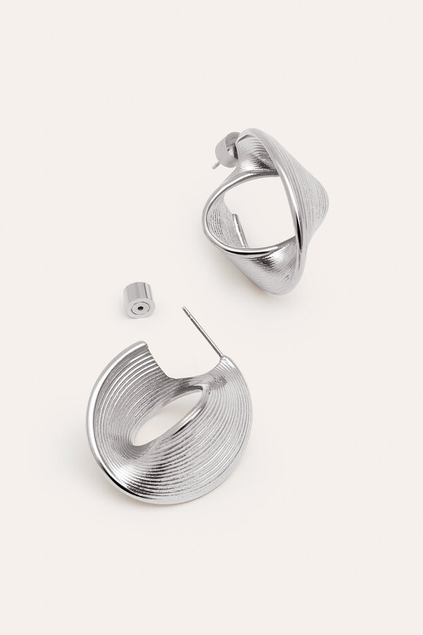 Singularu Infinity-Ohrringe aus Stahl Grau