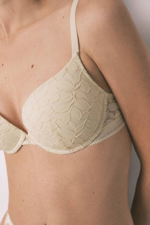 Women'secret GORGEOUS bež čipkasti push-up grudnjak Braon