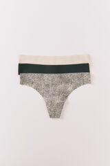 Women'secret Paket od 3 japanke sa životinjskim printom, bež i crne boje Kaki