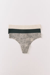 Women'secret Paket od 3 japanke sa životinjskim printom, bež i crne boje