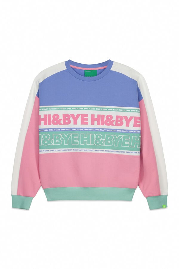 HI&BYE Pamučni color block duks Plava