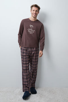 Women'secret Pijama largo hombre cuadros Peanuts