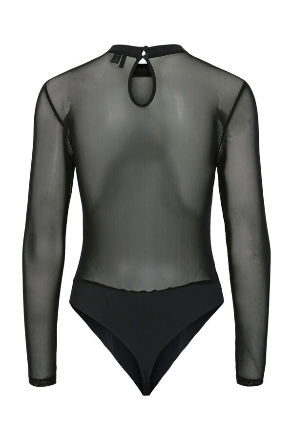 Pieces Macacão de manga comprida preto