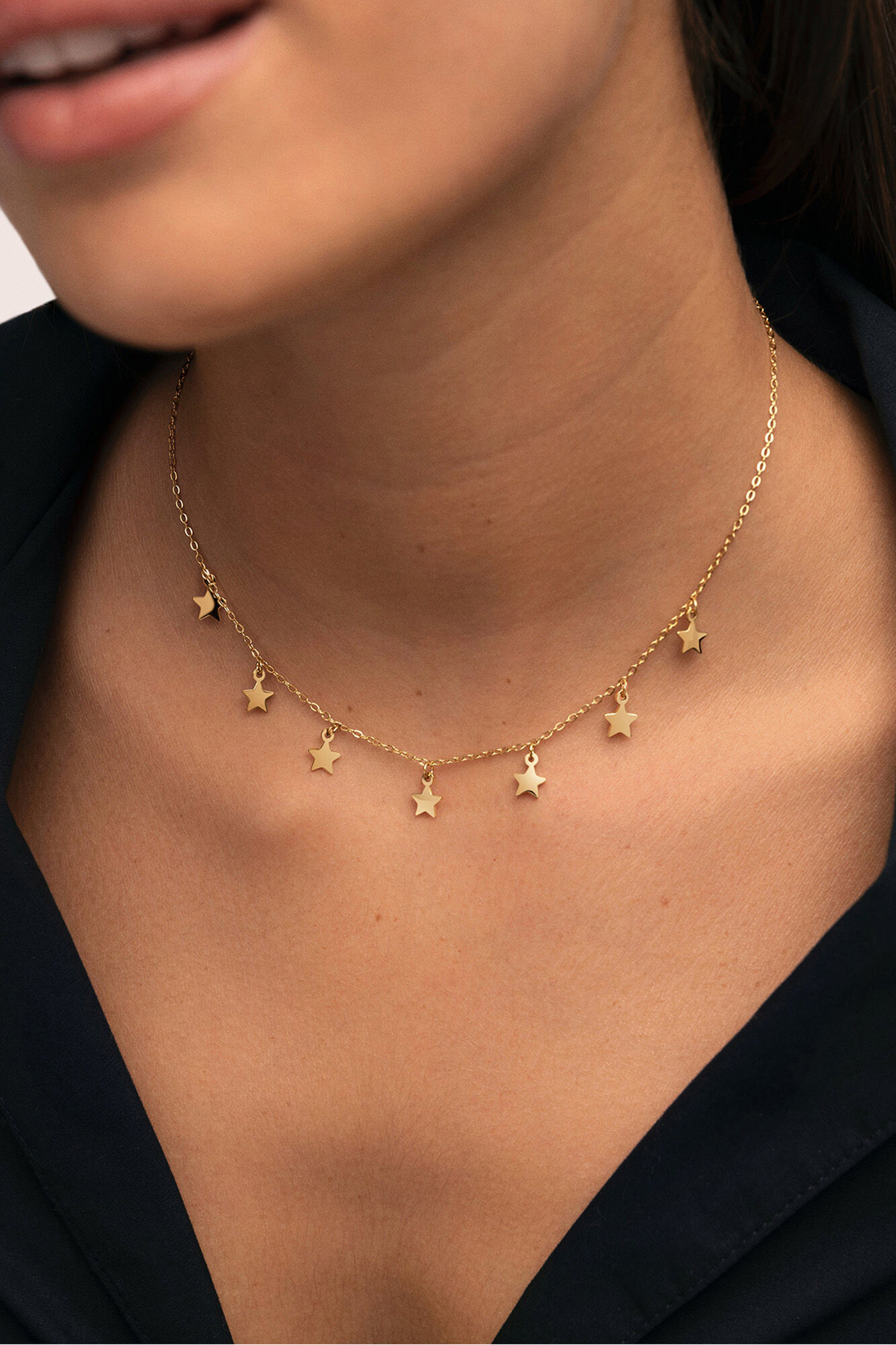 Singularu Collar Mini Stars Acero Ba&ntilde;o Oro