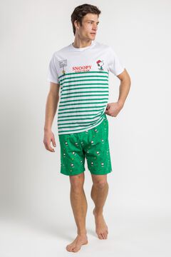 Admas Pijama corto golf Snoopy rayas
