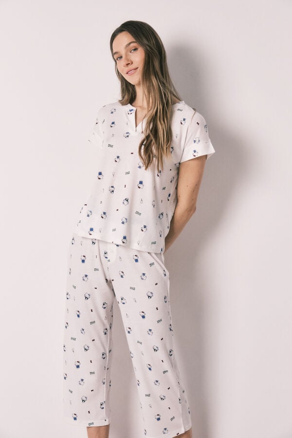 Women'secret Hello Kitty pidžama kratkih rukava Print