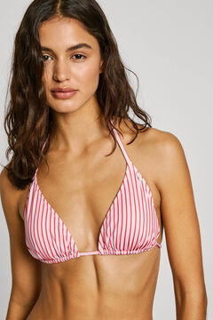 Pepe Jeans striped bikini top pink