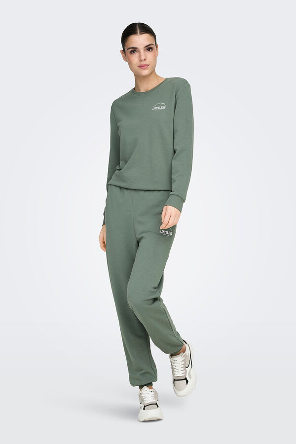 Only Play Sudadera deportiva cuello redondo verde