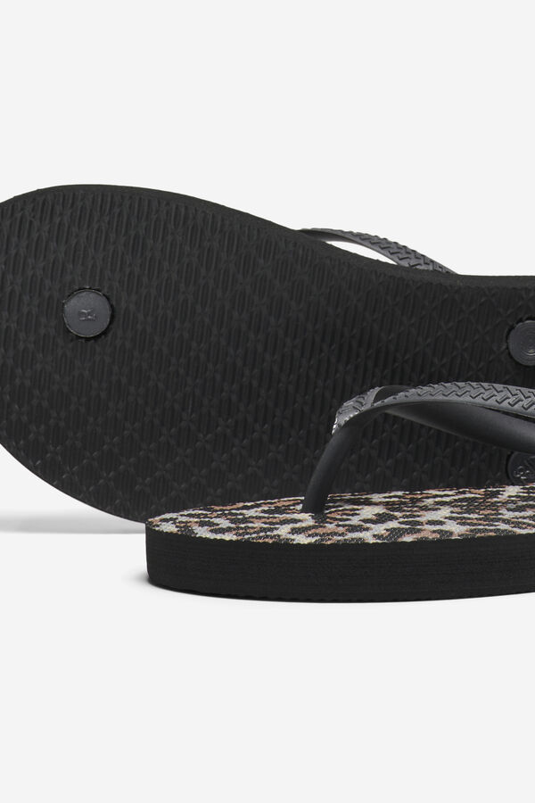 Only Chinelos estampado leopardo preto