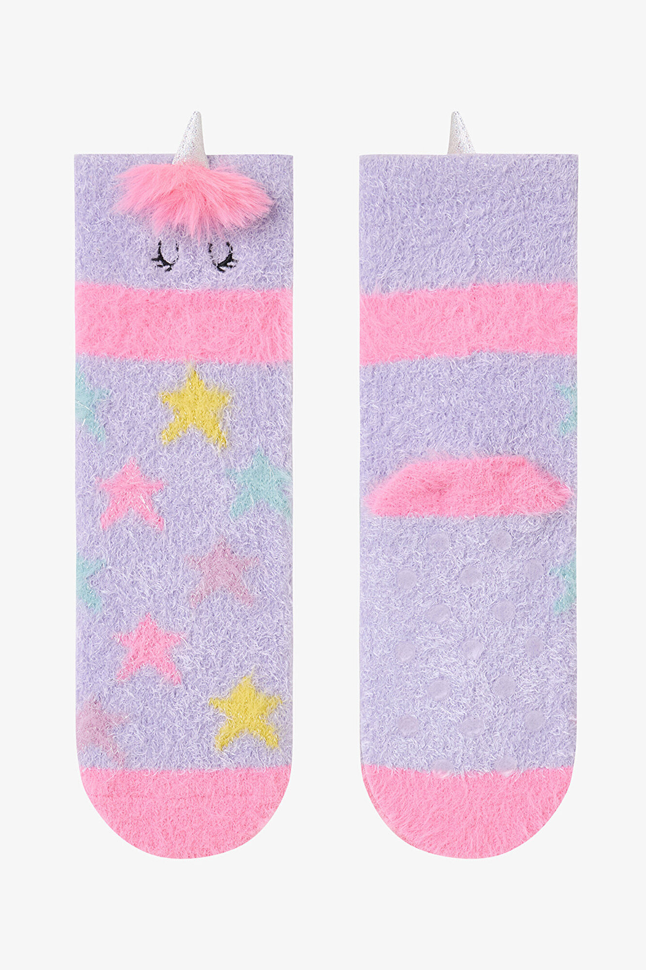 Penti Zapatillas de casa con suela antideslizante y accesorio bordado con unicornio para ni&ntilde;a