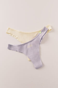 HI&BYE Pack 3 bragas brasile&ntilde;as algod&oacute;n amarillo, lila, blanco