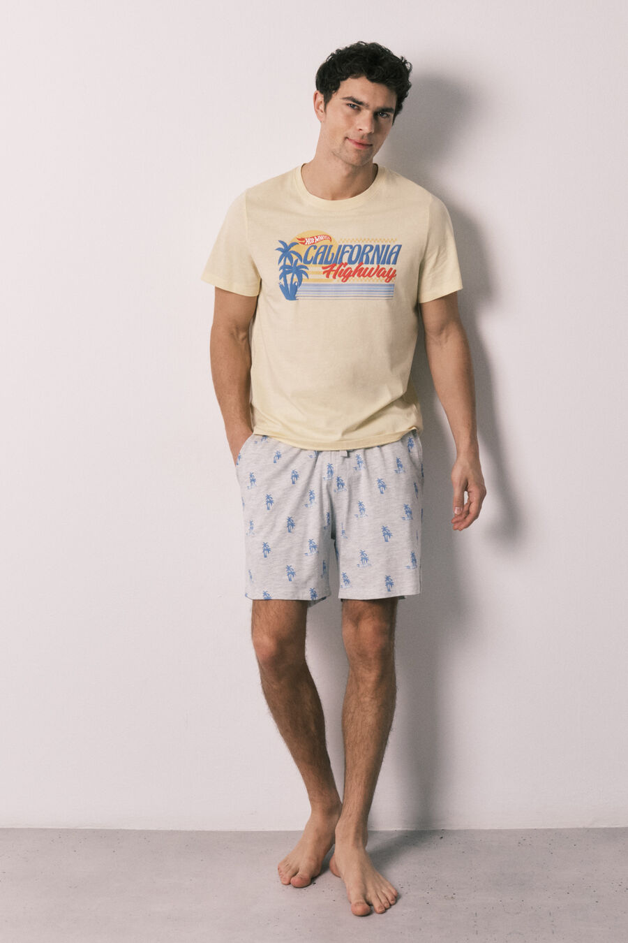 Pijama corto hombre algodón Hotwheels California