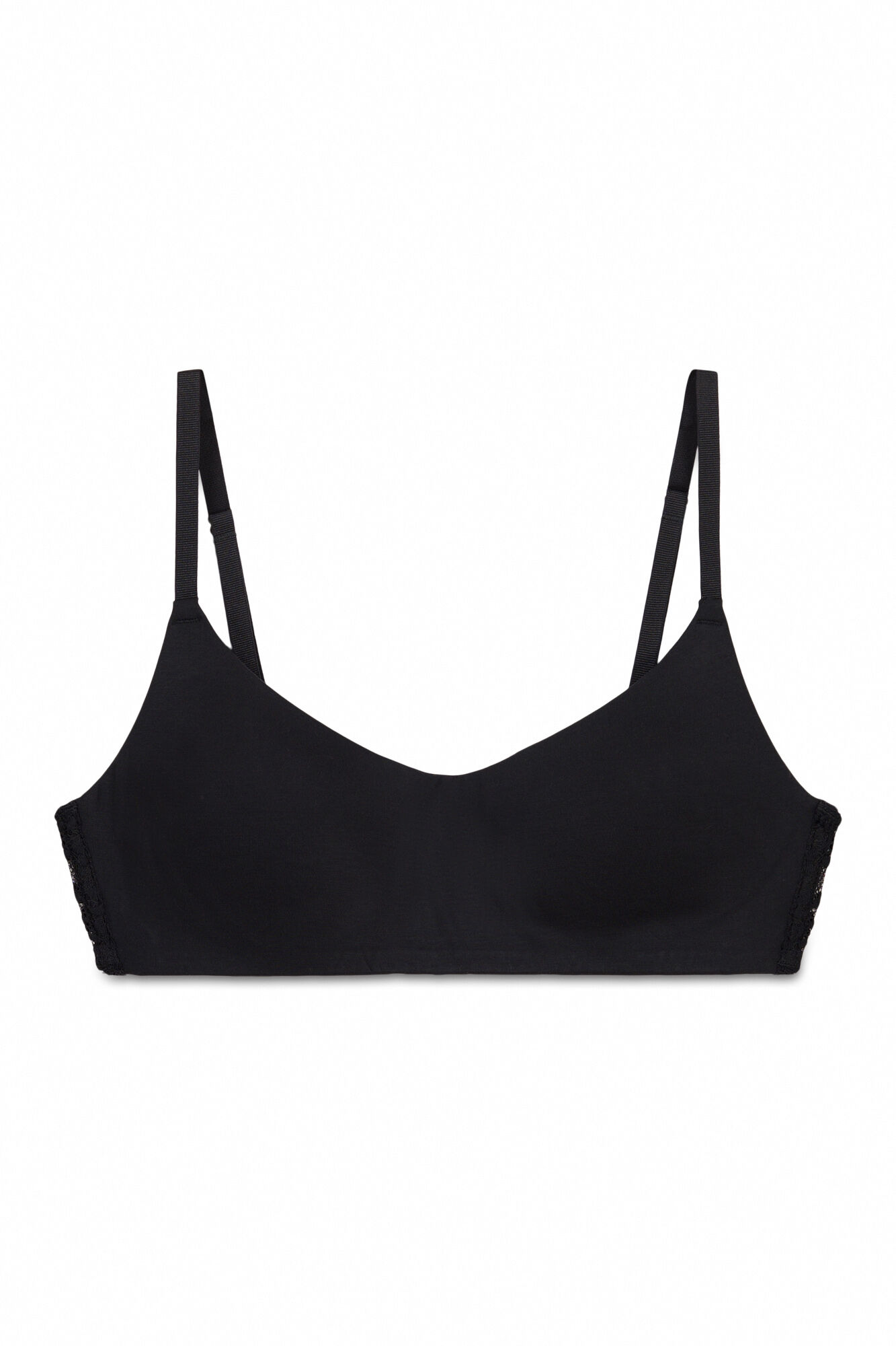 Women'secret Crni punjen top grudnjak od modala i čipke