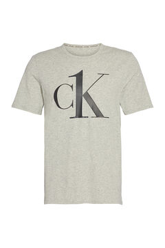Womensecret Camisola de manga curta de algodão com logótipo da Calvin Klein no peito cinzento