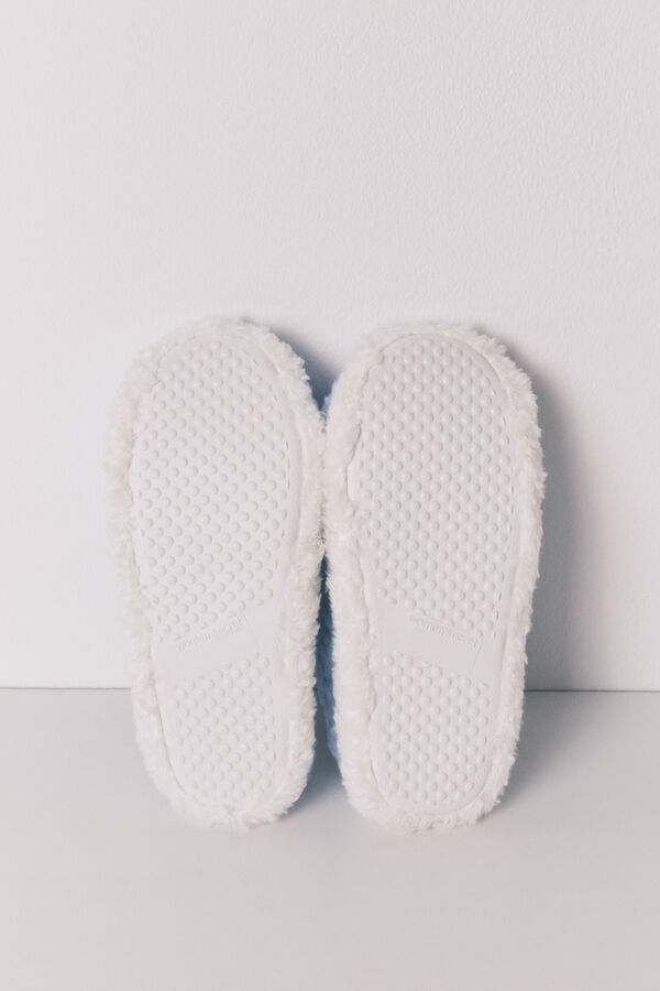 Women'secret Snoopy zatvorene sobne papuče od ve&scaron;tačkog jagnjećeg krzna Plava