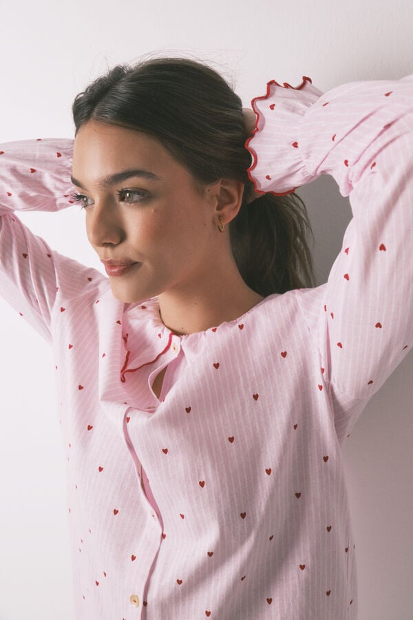 Women'secret Pamučna spavaćica sa Piter Pan kragnom Roze