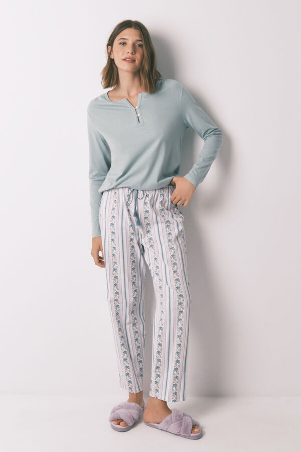 Women'secret T-shirt verde 100% algod&atilde;o de manga manga verde