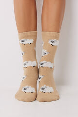 Women'secret Brown thick long socks nude