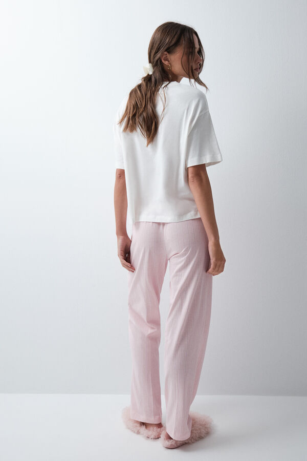 Women'secret Roze duge pantalone na pruge Roze