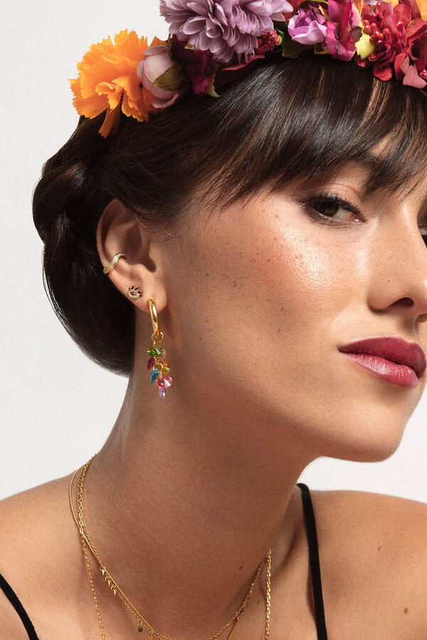 Singularu Pendiente Suelto Eye Colors Ba&ntilde;o Oro amarillo