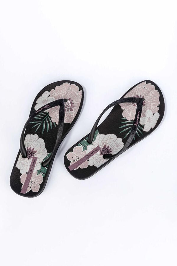 Ipanema Chanclas anat flores negro negro