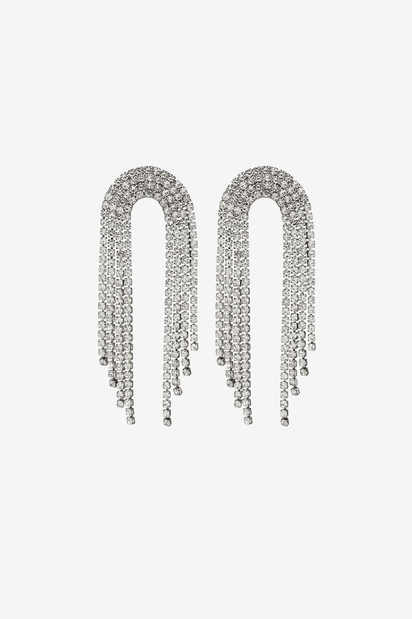 Vilanova Pendientes largos con brillantes grey