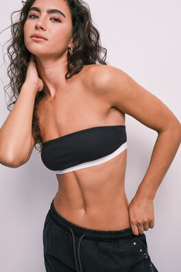 Sujetador top bandeau negro