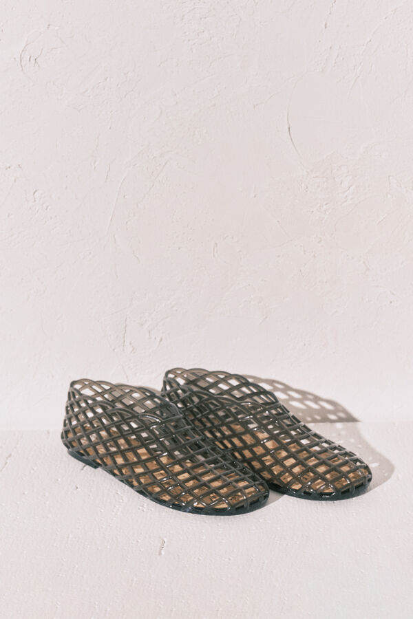 Women'secret Crne mrežaste jelly sandale Crna