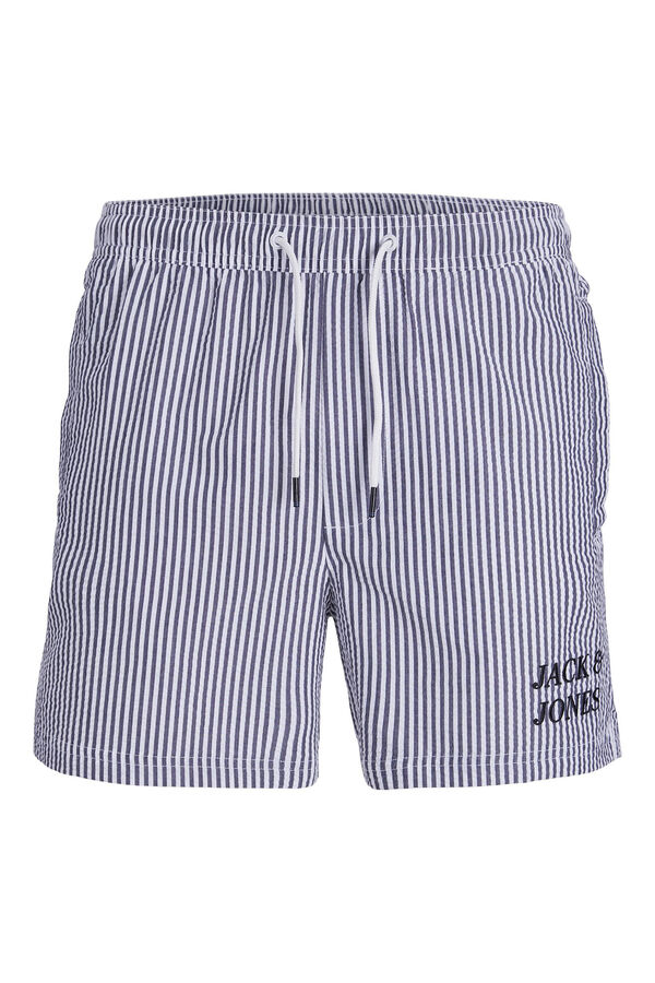 Jack & Jones Ba&ntilde;ador estampado rayas azul