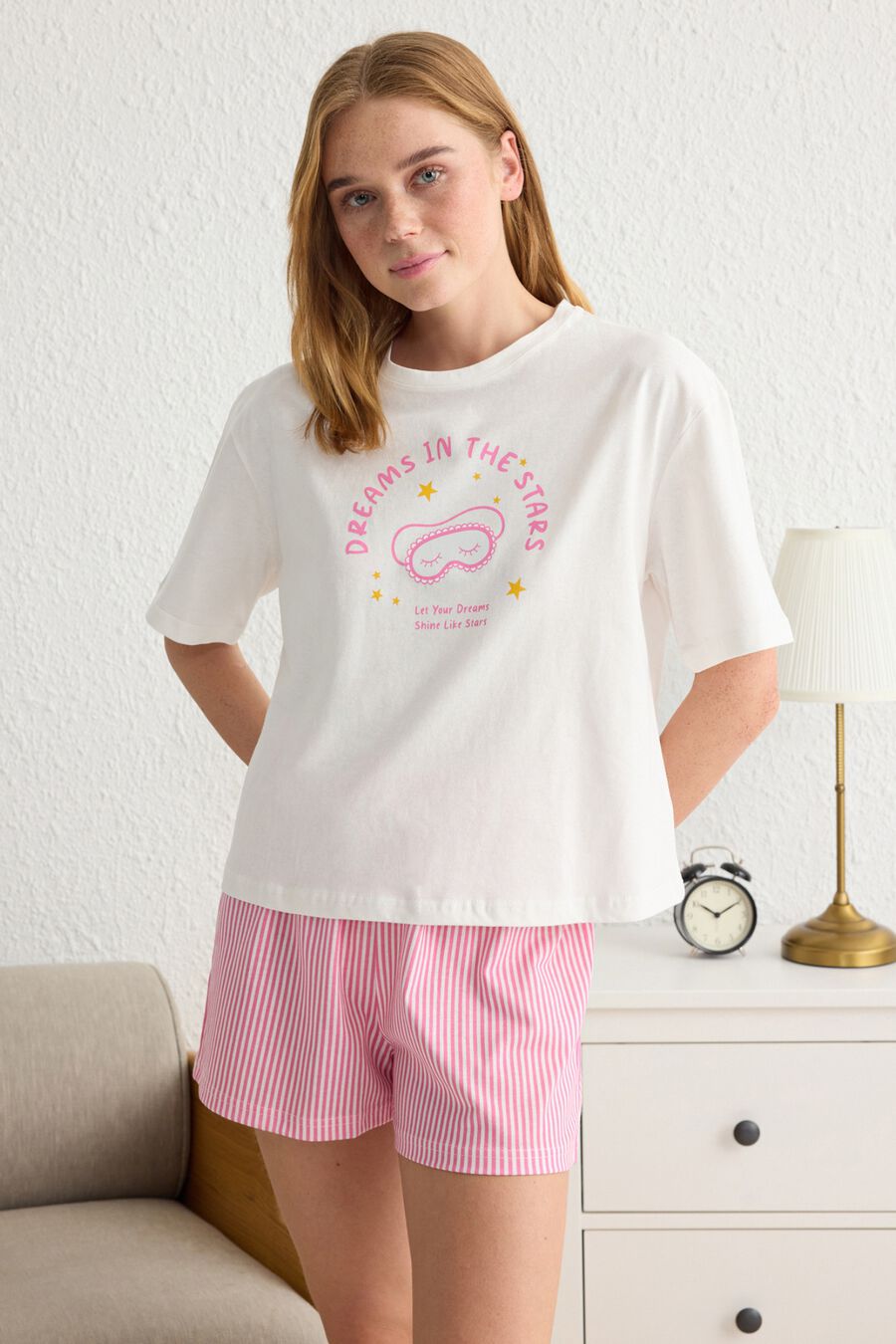 Conjunto de pijama corto rayas