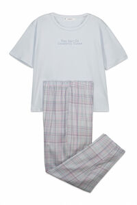 Women'secret Plava 100% pamučna karirana pidžama