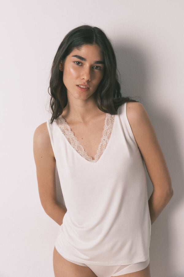 Women'secret Bež pletena vrlo mekana majica Bež