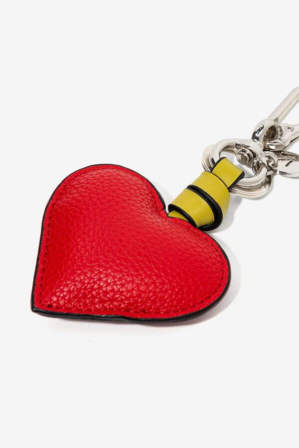 Vilanova Quilted Heart Keychain red