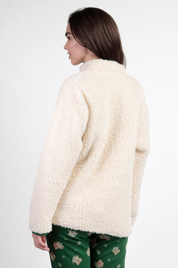 Admas Women's baby Yoda Mandalorian short shearling robe Bež