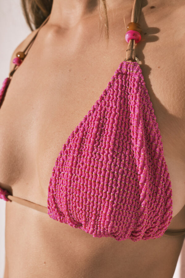 Women'secret Roze trouglasti top bikinija sa lureksom Roze