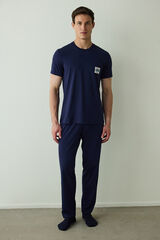 Penti Conjunto de pijama de manga corta de algod&oacute;n "Never" para hombre azul