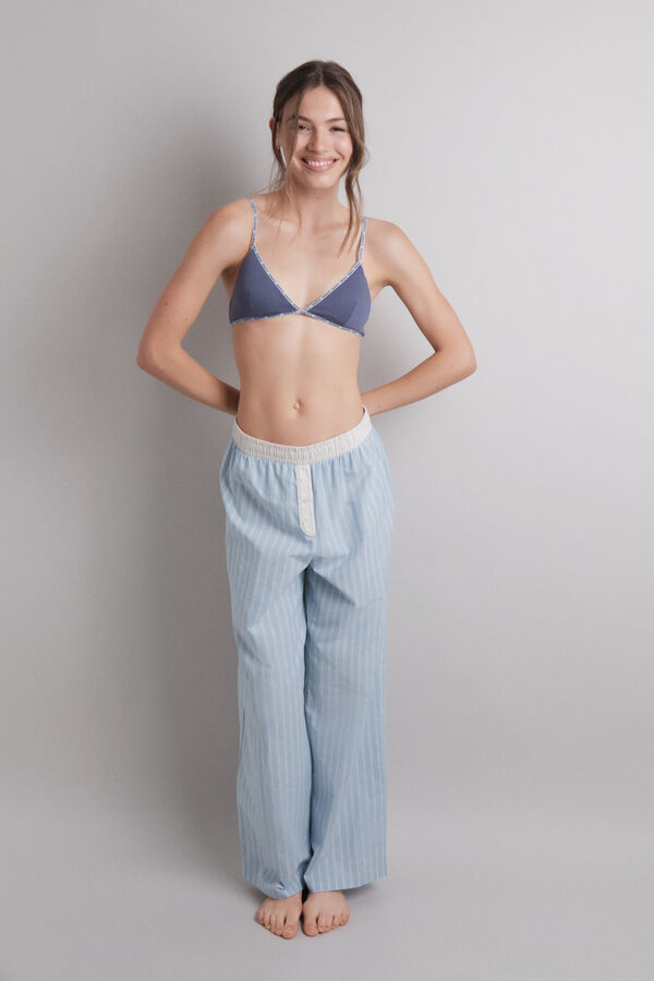 HI&BYE Pamučni trouglasti grudnjak sa odvojivim korpe , plavi Plava