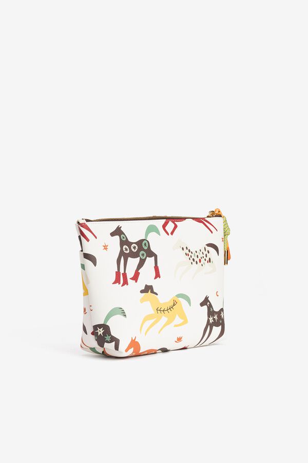 Vilanova N&eacute;cessaire estampada de cavalo bege