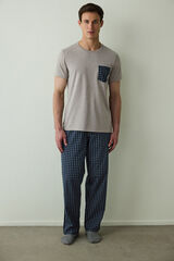 Penti Men's Western Slogan Printed Short Sleeve Cotton Pajama Set printed