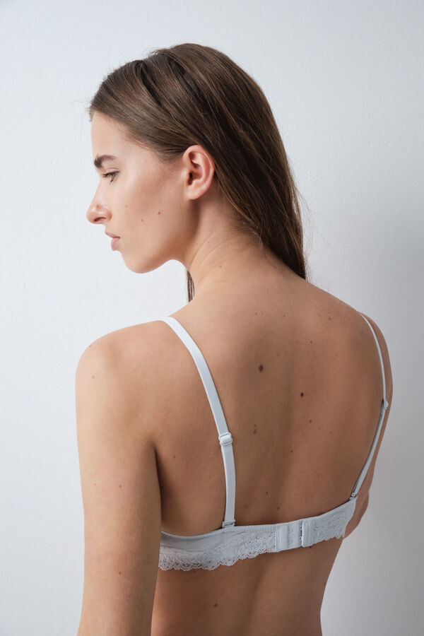 Women'secret Plavi pamučni push-up grudnjak GORGEOUS Plava