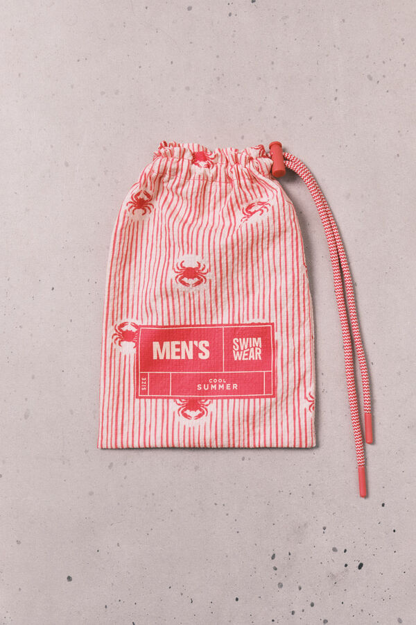 Women'secret Mu&scaron;ki kupaći kostim sa prugama i rakovima Koralna