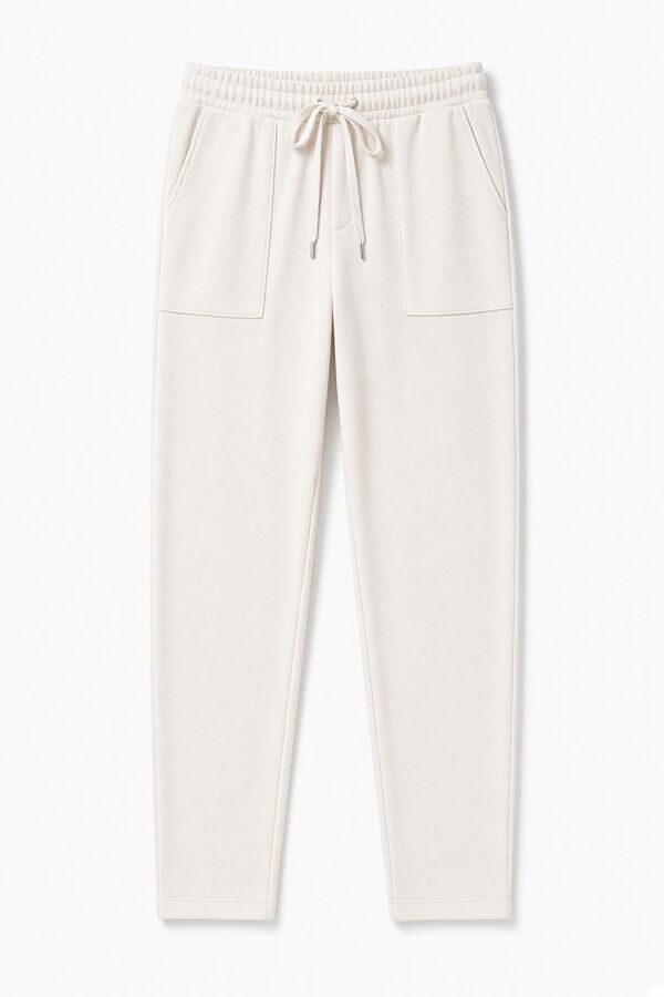 Women'secret Bele duge pantalone od somota Bež