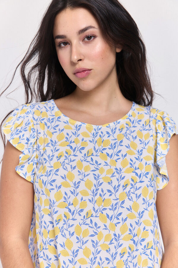 Pieces Vestido estampado ECOVERO&trade; branco