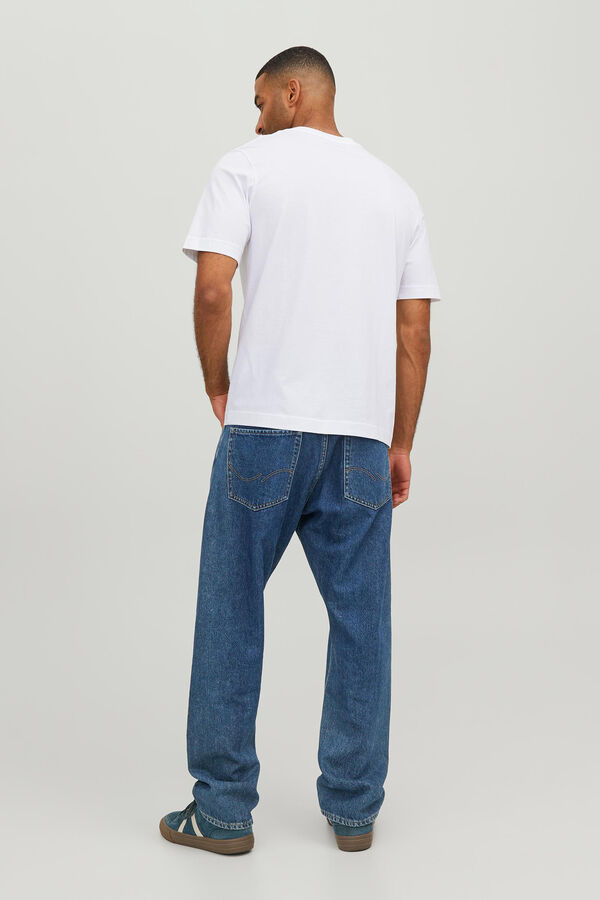 Jack & Jones Camiseta manga corta print logo algod&oacute;n org&aacute;nico  white