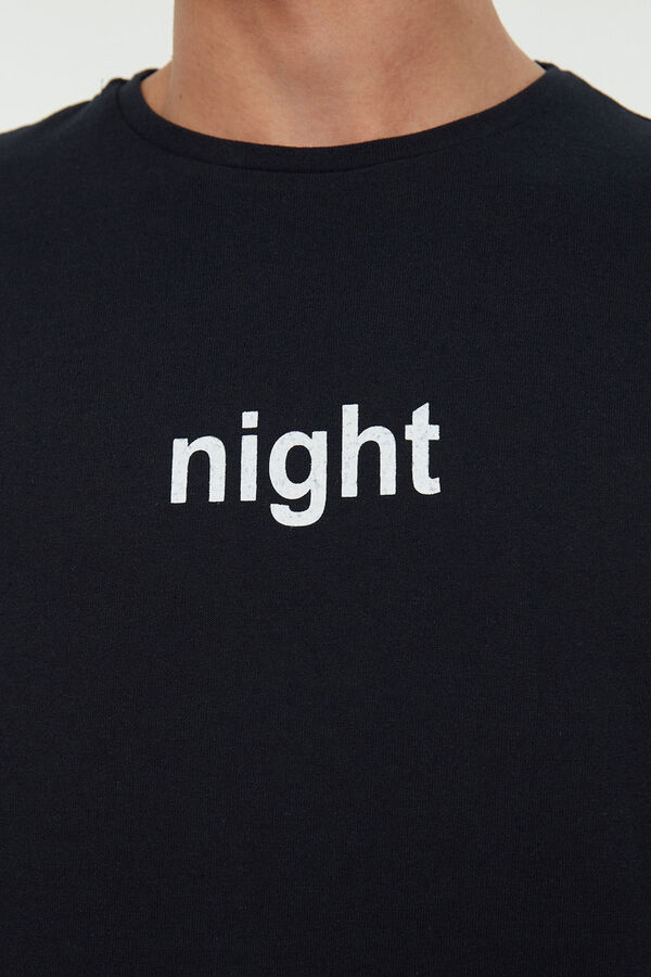 Trendyol Regular fit print pyjamas set in grey  bleu